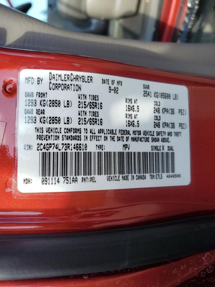 2C4GP74L73R146610 2003 Chrysler Town & Country Ex