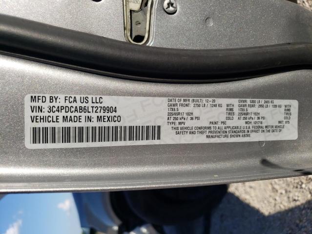 2020 Dodge Journey Se VIN: 3C4PDCAB6LT279904 Lot: 60544524