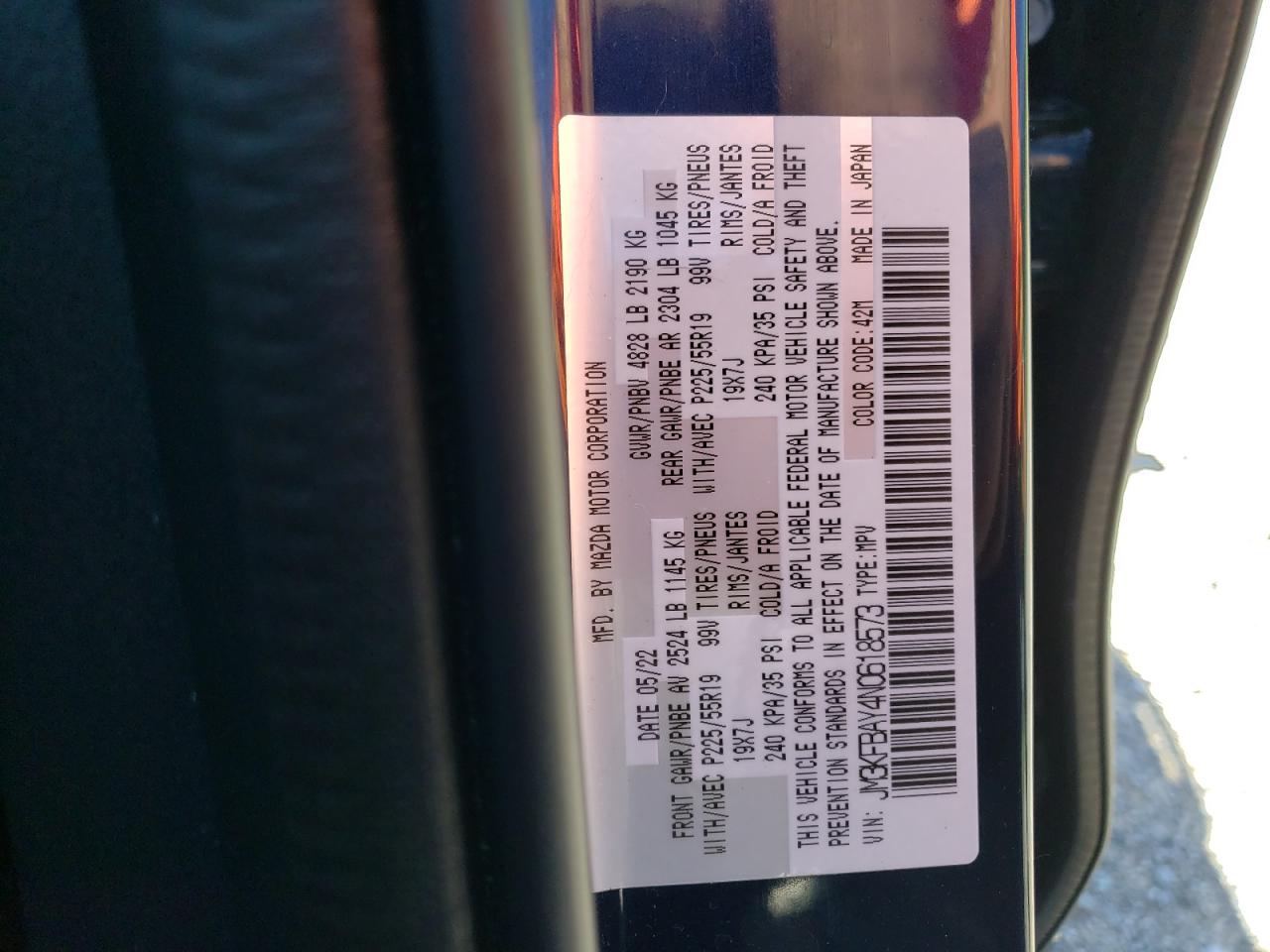 JM3KFBAY4N0618573 2022 Mazda Cx-5