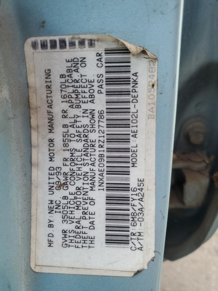 1NXAE09B1RZ127786 1994 Toyota Corolla Le