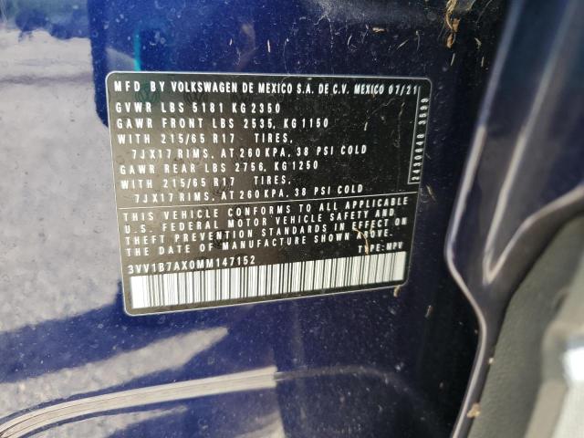 2021 Volkswagen Tiguan S VIN: 3VV1B7AX0MM147152 Lot: 59719674