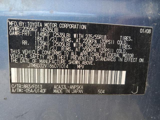 2008 Toyota Rav4 Sport VIN: JTMBD32V186071014 Lot: 58717454