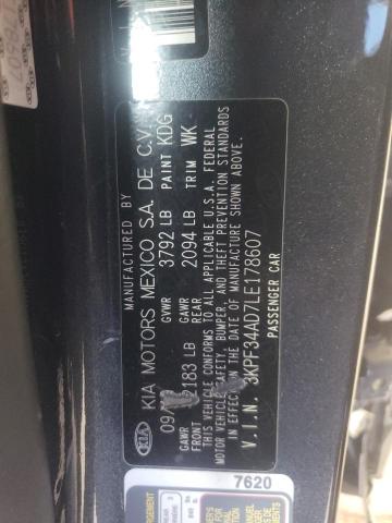 2020 Kia Forte Gt Line VIN: 3KPF34AD7LE178607 Lot: 59477234