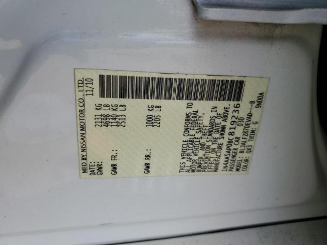 2011 Nissan Maxima S VIN: 1N4AA5AP0BC819236 Lot: 60721504