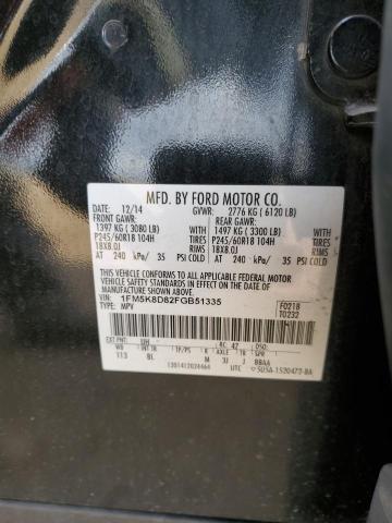 2015 Ford Explorer Xlt VIN: 1FM5K8D82FGB51335 Lot: 59875144