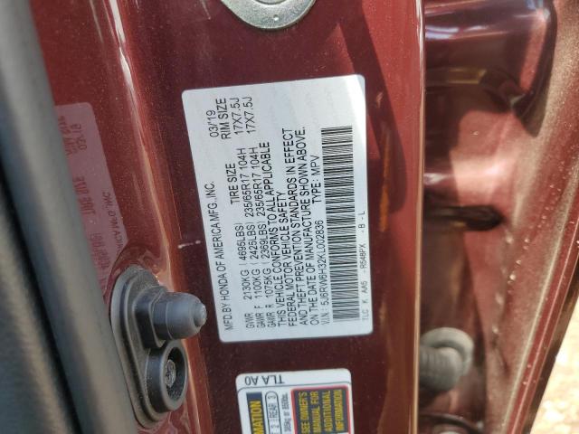 2019 Honda Cr-V Lx VIN: 5J6RW6H32KL002836 Lot: 57229274