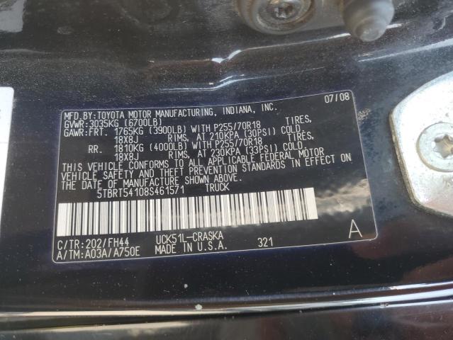 2008 Toyota Tundra Double Cab VIN: 5TBRT54108S461571 Lot: 58116184