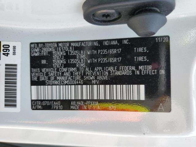 2021 Toyota Sienna Xle VIN: 5TDYRKEC9MS008446 Lot: 59985774