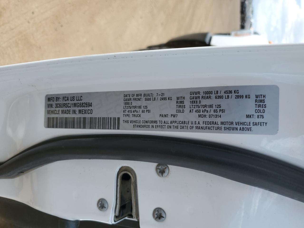 3C6UR5CJ1MG682694 2021 Ram 2500 Tradesman