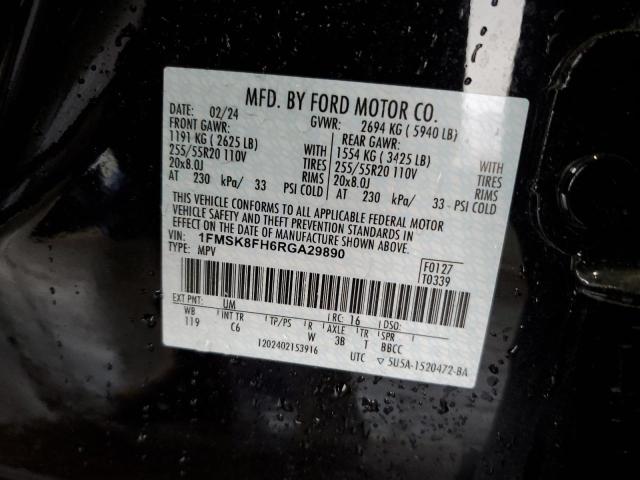 2024 Ford Explorer Limited VIN: 1FMSK8FH6RGA29890 Lot: 59323594