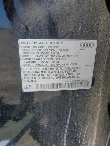 2015 Audi Q7 Premium Plus VIN: WA1LGAFE3FD015931 Lot: 58319994