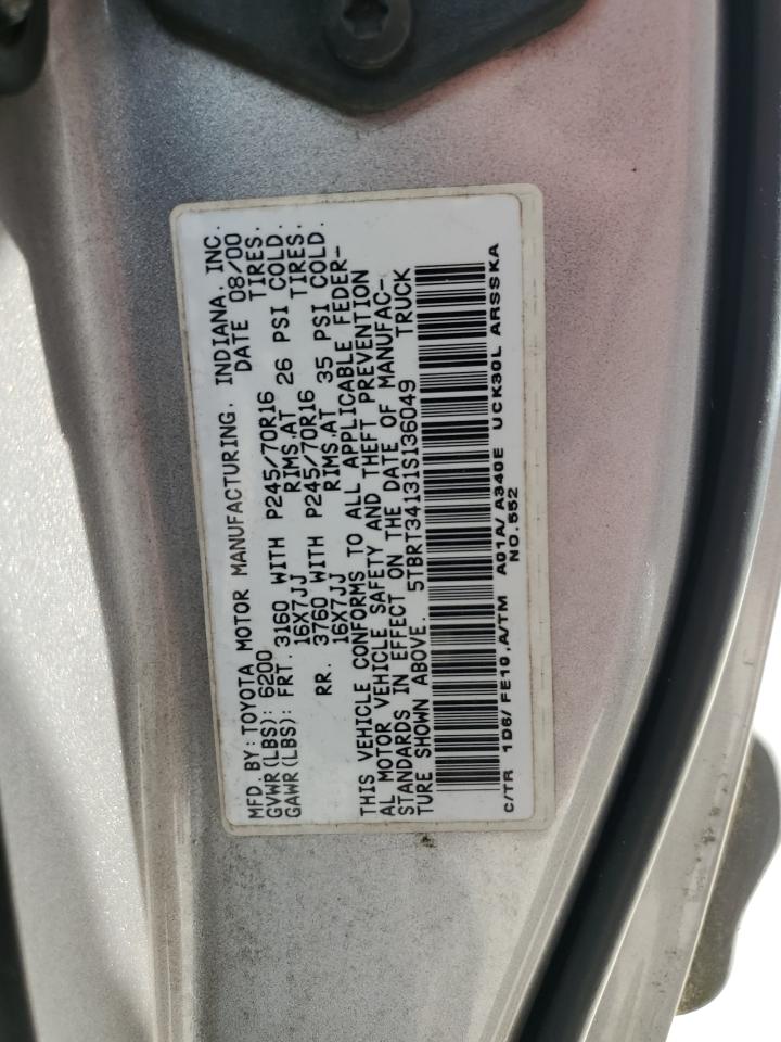 5TBRT34131S136049 2001 Toyota Tundra Access Cab