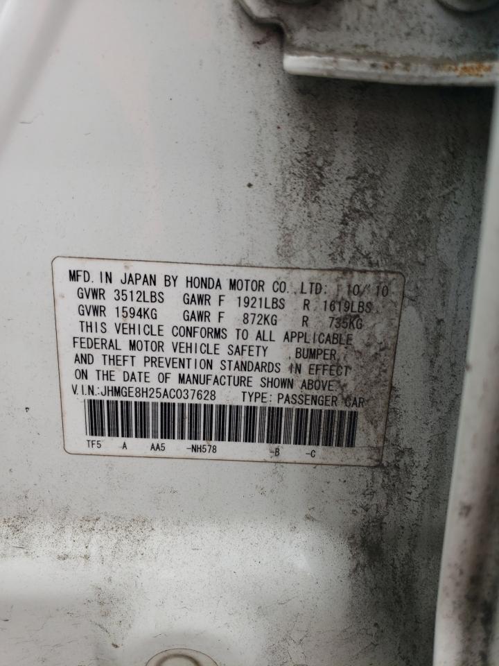 JHMGE8H25AC037628 2010 Honda Fit