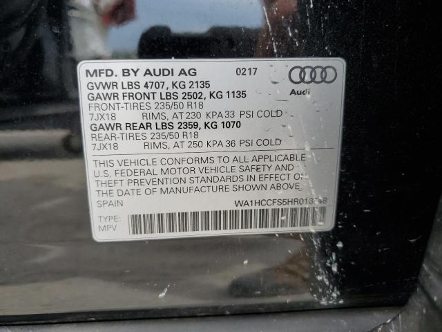 2017 Audi Q3 Premium Plus VIN: WA1HCCFS5HR016748 Lot: 59317614