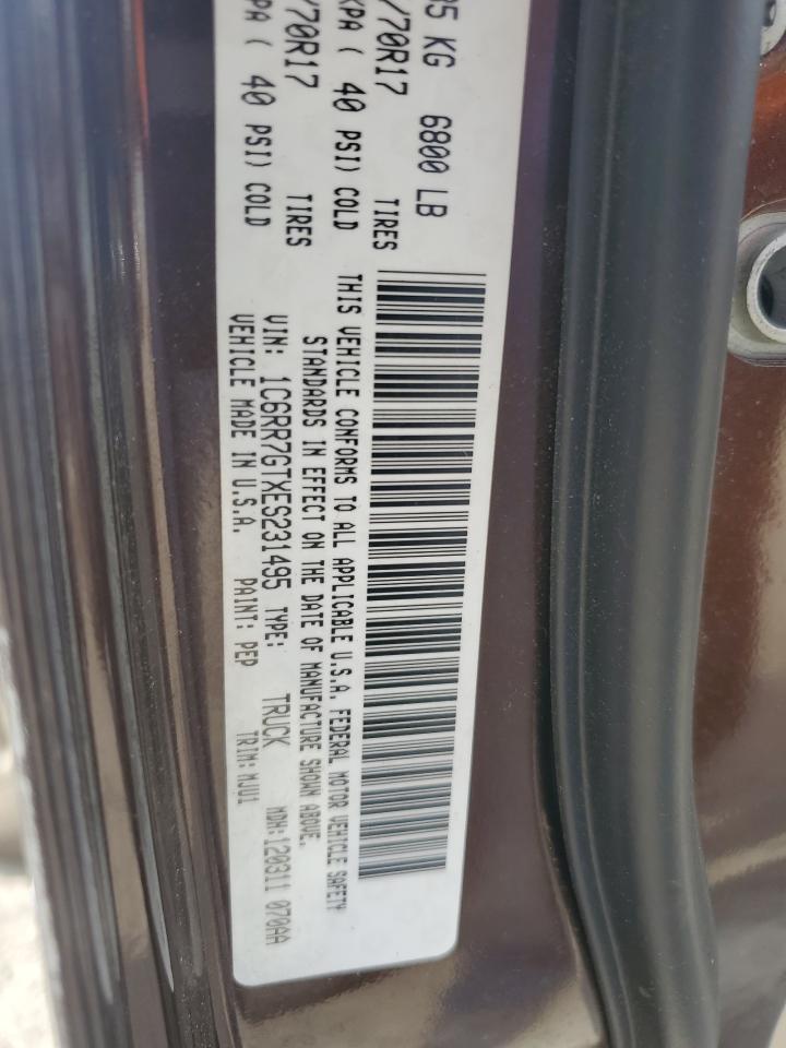 1C6RR7GTXES231495 2014 Ram 1500 Slt