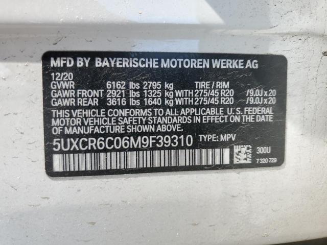 VIN 5UXCR6C06M9F39310 2021 BMW X5, Xdrive40I no.12