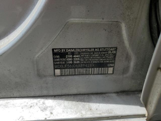 2006 Mercedes-Benz E 350 VIN: WDBUF56J06A814289 Lot: 58310374