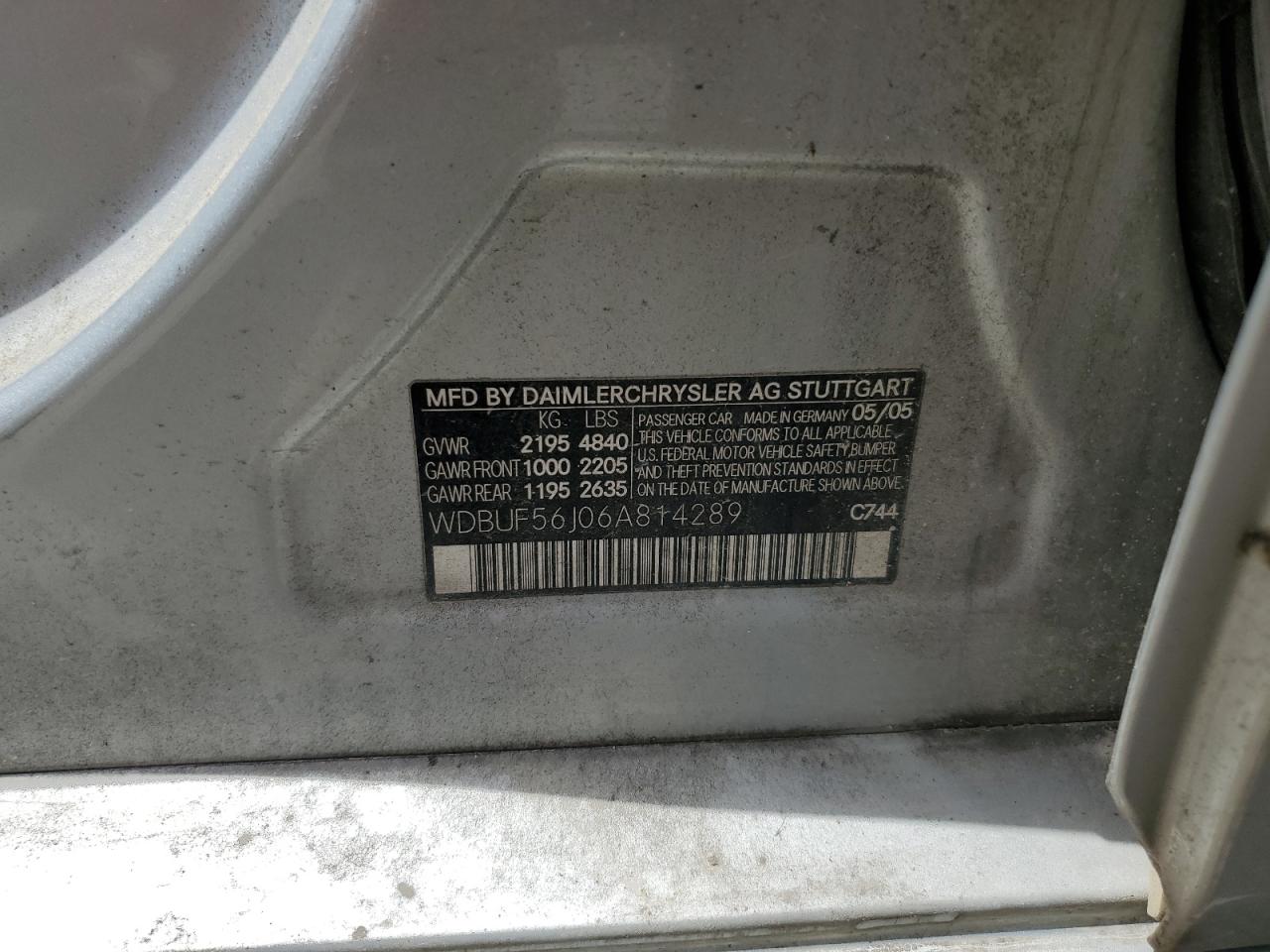 WDBUF56J06A814289 2006 Mercedes-Benz E 350