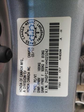 2017 HONDA CIVIC EX - 2HGFC2F81HH023242