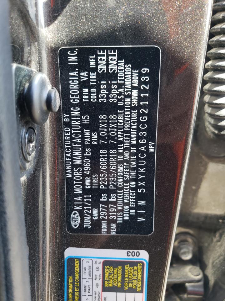 5XYKUCA63CG211239 2012 Kia Sorento Ex