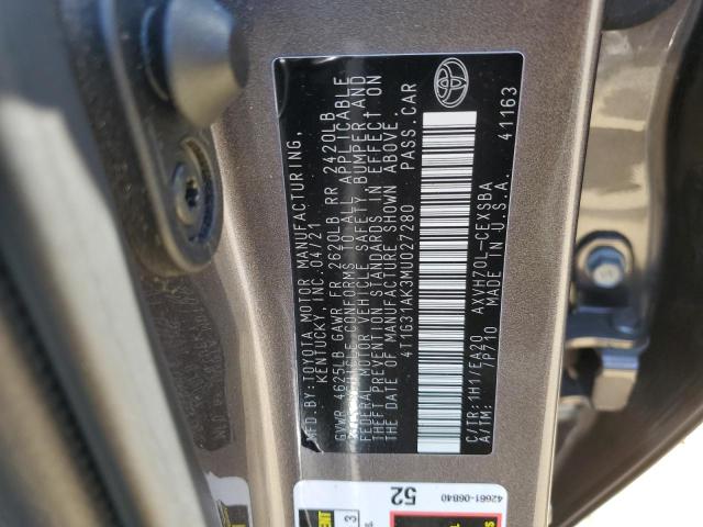 4T1G31AK3MU027280 2021 TOYOTA CAMRY - Image 12