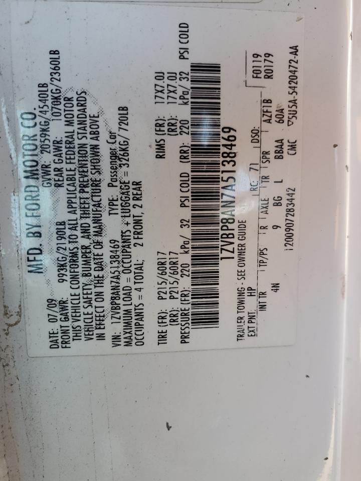 1ZVBP8AN7A5138469 2010 Ford Mustang