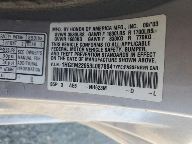 2003 Honda Civic Ex VIN: 1HGEM22953L087884 Lot: 58266964