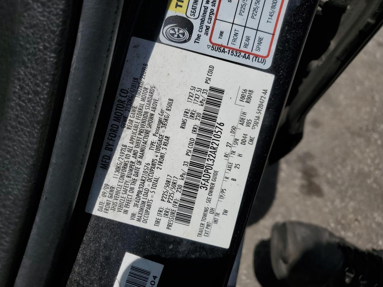 3FADP0L32AR210576 2010 Ford Fusion Hybrid