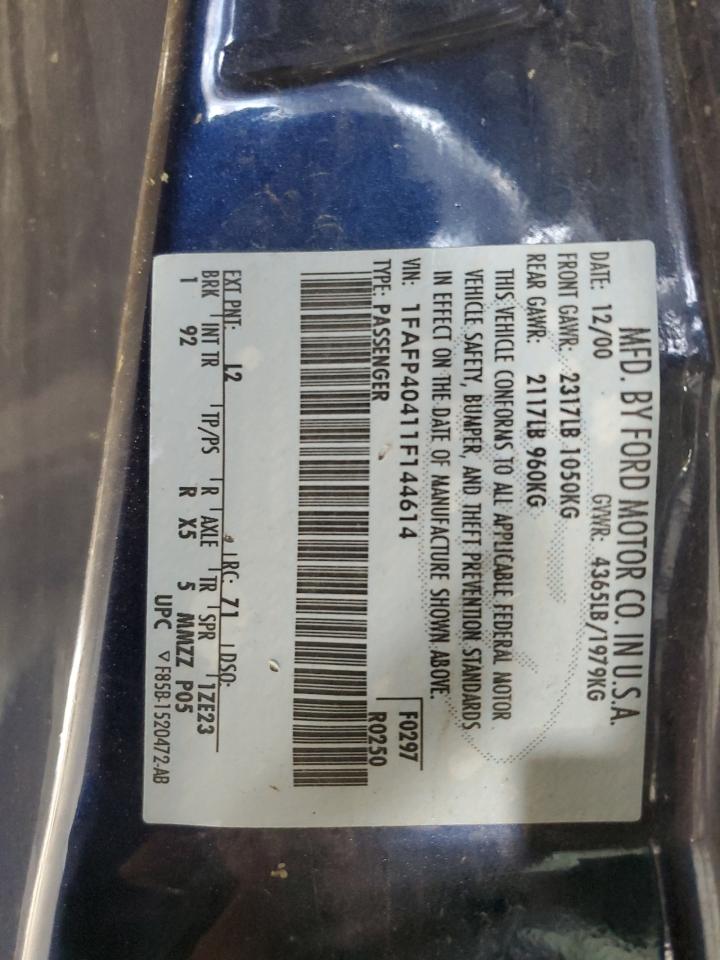 1FAFP40411F144614 2001 Ford Mustang