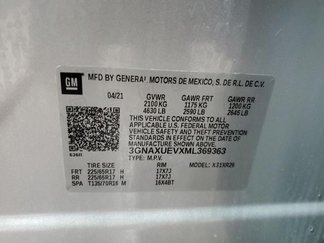 2021 CHEVROLET EQUINOX LT - 3GNAXUEVXML369363