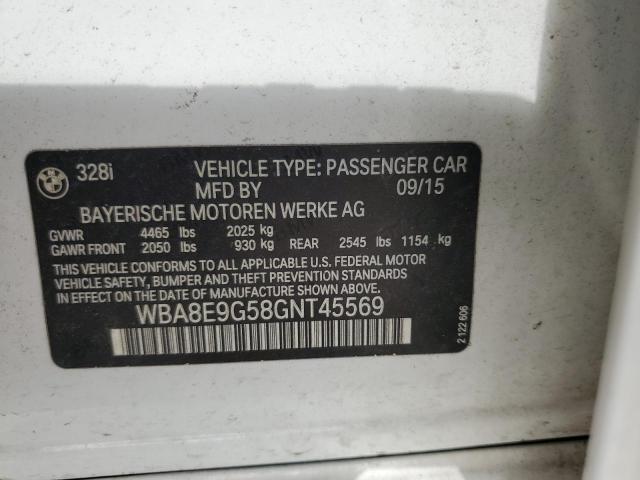 2016 BMW 328 I Sulev VIN: WBA8E9G58GNT45569 Lot: 59290544