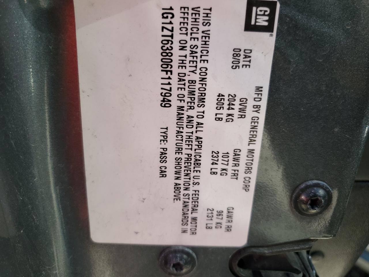 1G1ZT63806F117949 2006 Chevrolet Malibu Maxx Lt