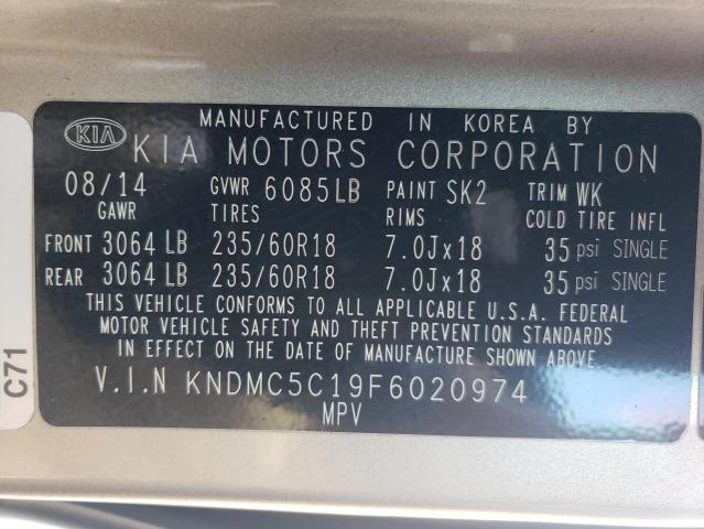 2015 Kia Sedona Ex VIN: KNDMC5C19F6020974 Lot: 58498254