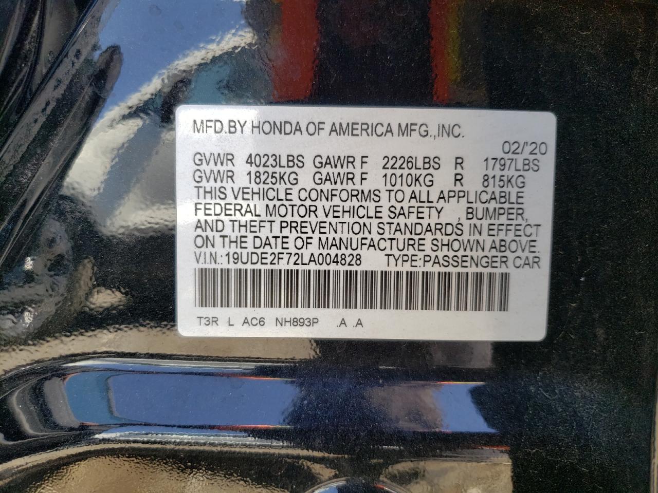 19UDE2F72LA004828 2020 Acura Ilx Premium