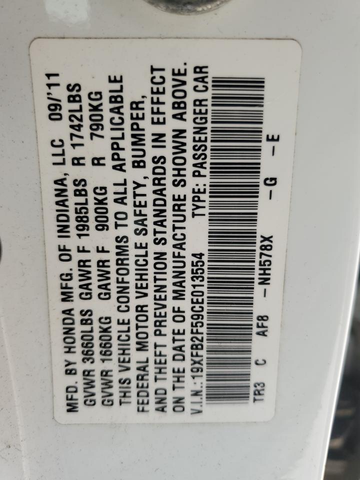 19XFB2F59CE013554 2012 Honda Civic Lx