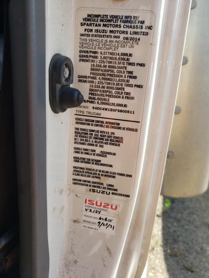 54DC4W1B6FS800511 2015 Isuzu Npr Hd