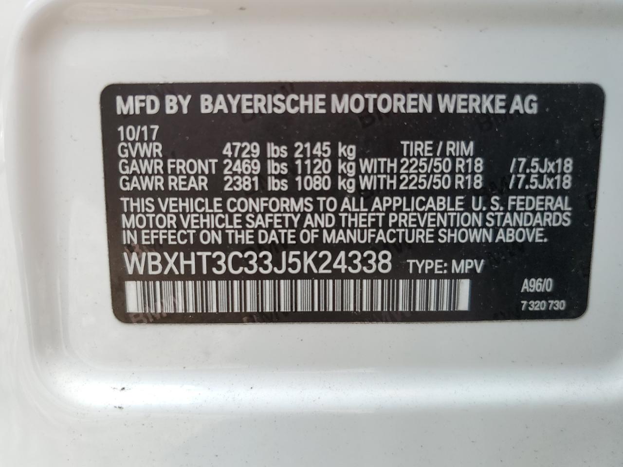 WBXHT3C33J5K24338 2018 BMW X1 xDrive28I