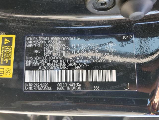 2013 Lexus Rx 350 VIN: JTJZK1BA0D2416862 Lot: 60063164