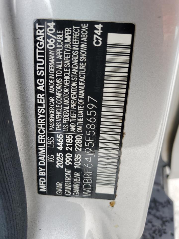 WDBRF64J95F586597 2005 Mercedes-Benz C 320