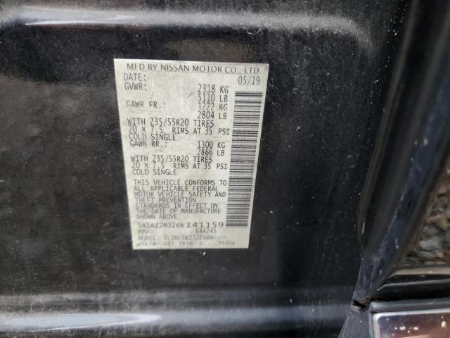 2019 Nissan Murano S VIN: 5N1AZ2MJ2KN141159 Lot: 57875424