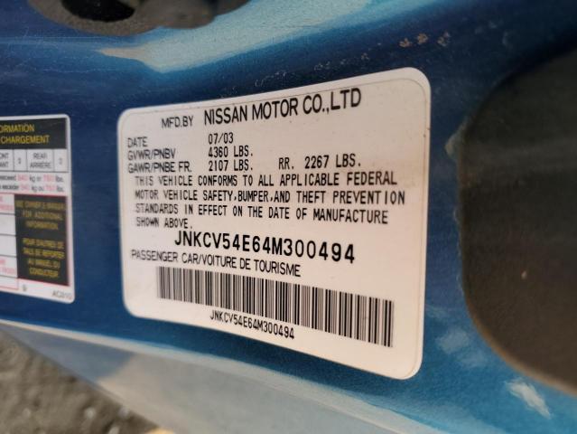 2004 Infiniti G35 VIN: JNKCV54E64M300494 Lot: 59535644