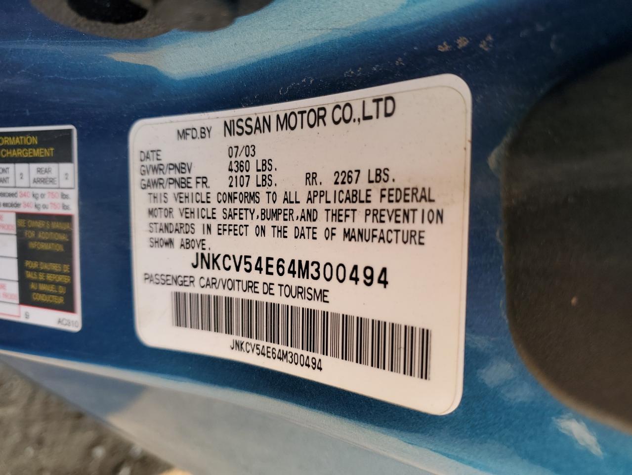 JNKCV54E64M300494 2004 Infiniti G35