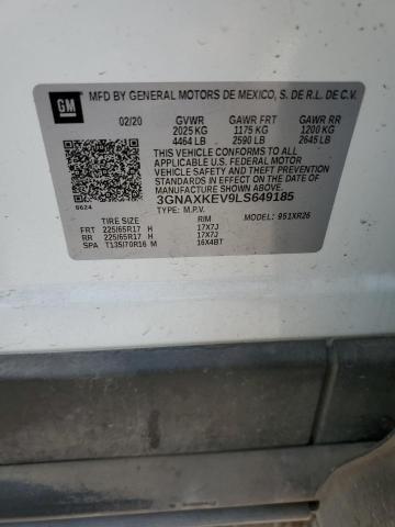 2020 Chevrolet Equinox Lt VIN: 3GNAXKEV9LS649185 Lot: 59053834