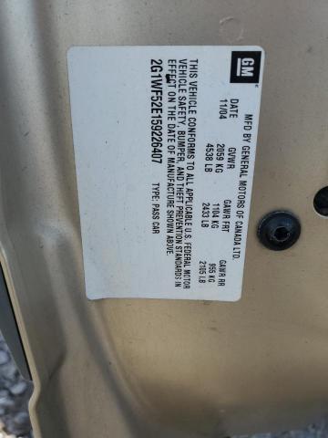 2005 Chevrolet Impala VIN: 2G1WF52E159226407 Lot: 60904464