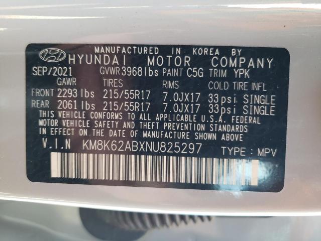 2022 Hyundai Kona Sel VIN: KM8K62ABXNU825297 Lot: 56866154