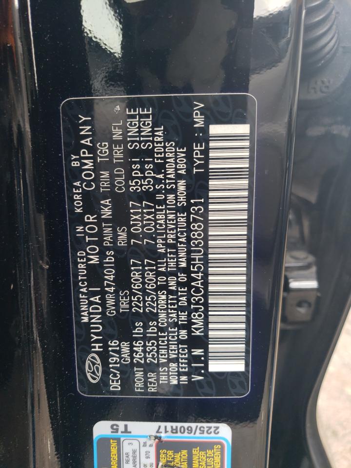 KM8J3CA45HU388731 2017 Hyundai Tucson Limited