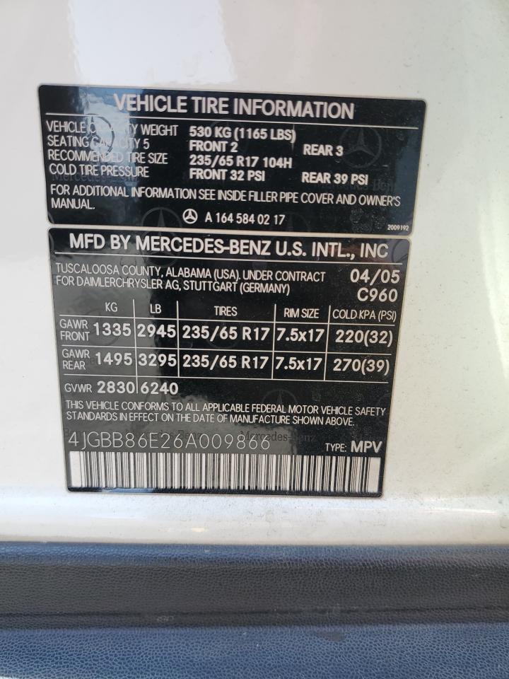 4JGBB86E26A009866 2006 Mercedes-Benz Ml 350