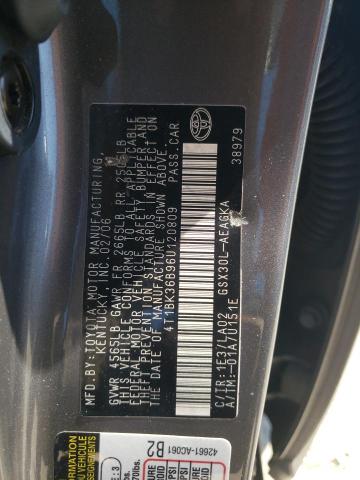 2006 Toyota Avalon Xl VIN: 4T1BK36B96U120809 Lot: 57956894