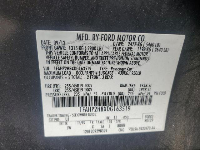 2013 Ford Taurus Sel VIN: 1FAHP2H8XDG163519 Lot: 57370914