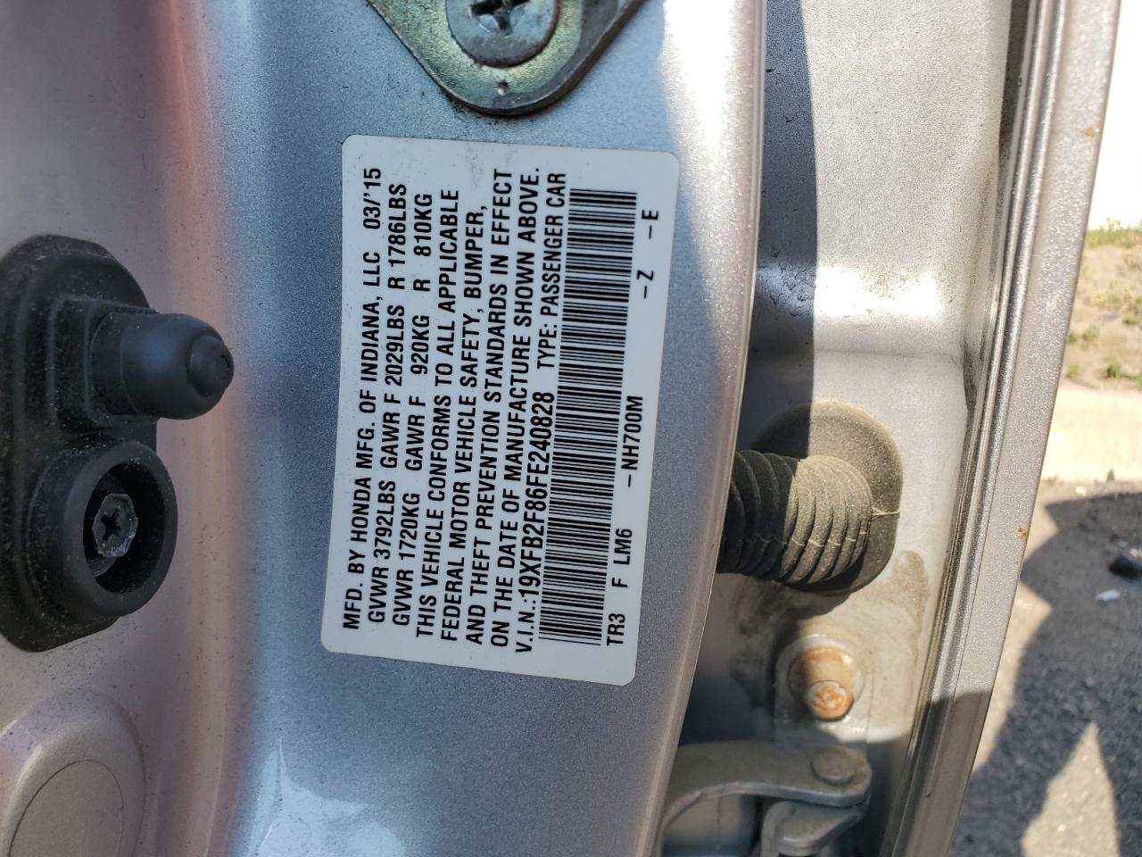 19XFB2F86FE240828 2015 Honda Civic Ex 19XFB2F86FE240828 2015 Honda Civic Ex
